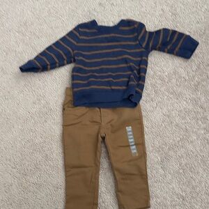 18M blue.khaki sweatshirt and NWT 18M khakis